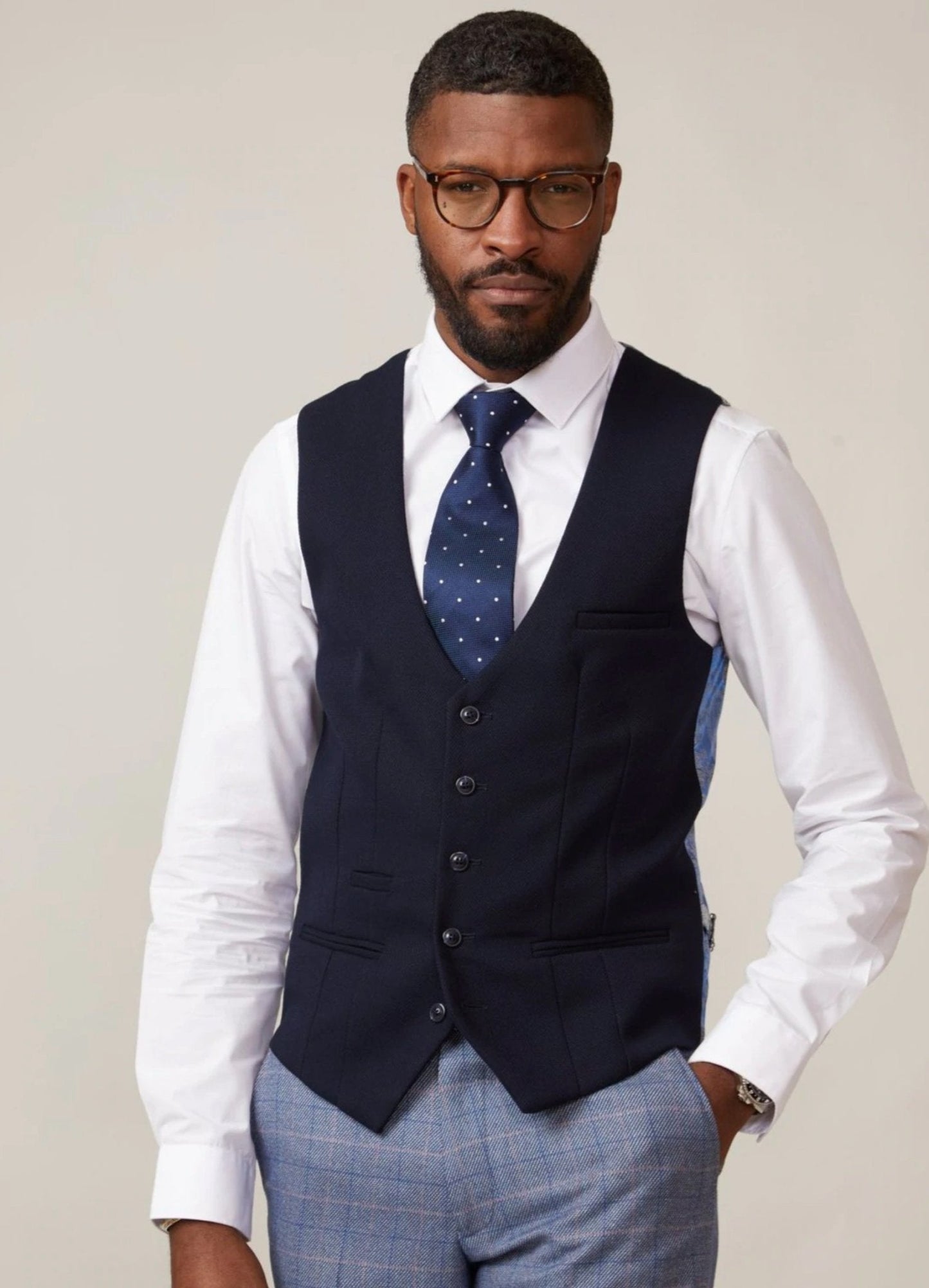 Kelvin Waistcoat - Navy - Single Breasted - GLS Clothing