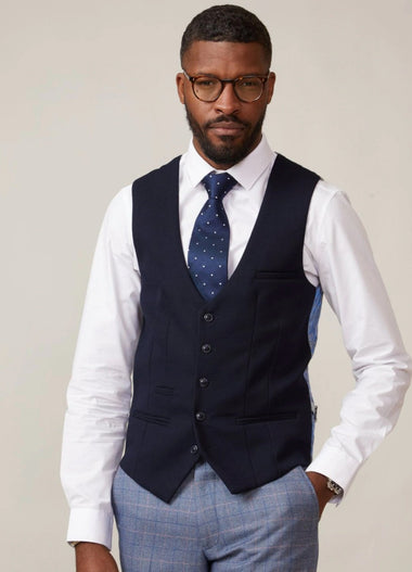 Kelvin Waistcoat - Navy - Single Breasted - GLS Clothing