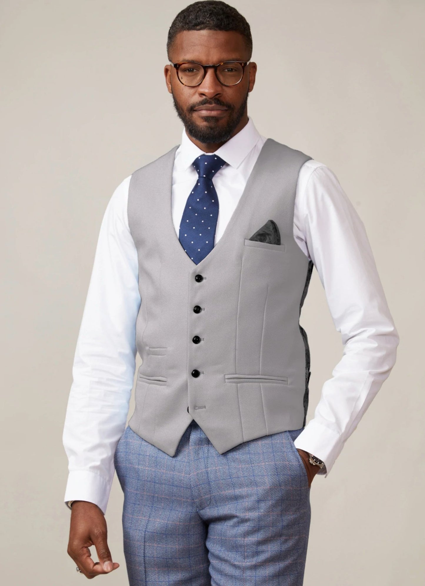 Kelvin Waistcoat - Silver - Single Breasted - GLS Clothing