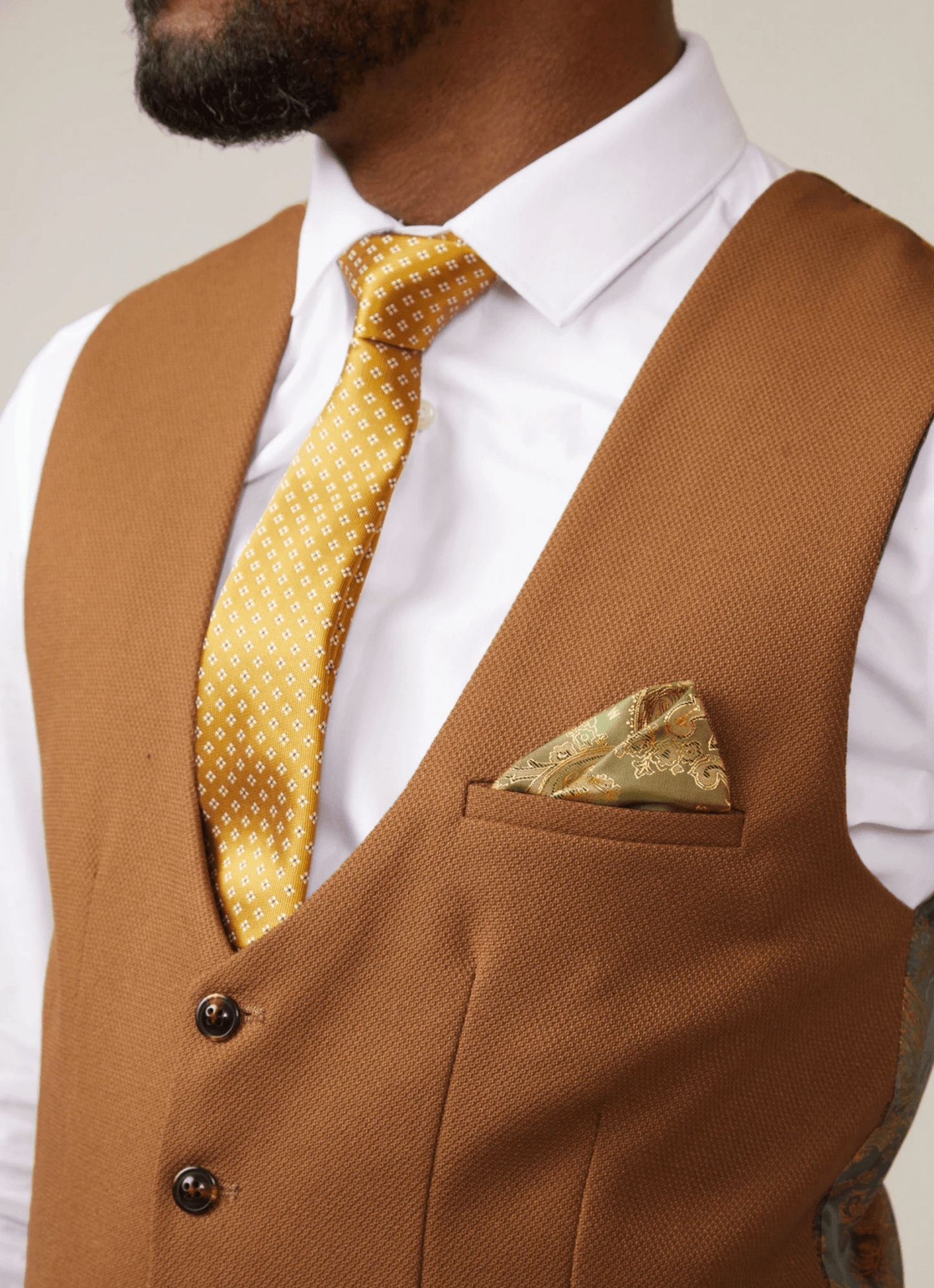 Kelvin Waistcoat - Tan - Single Breasted - GLS Clothing