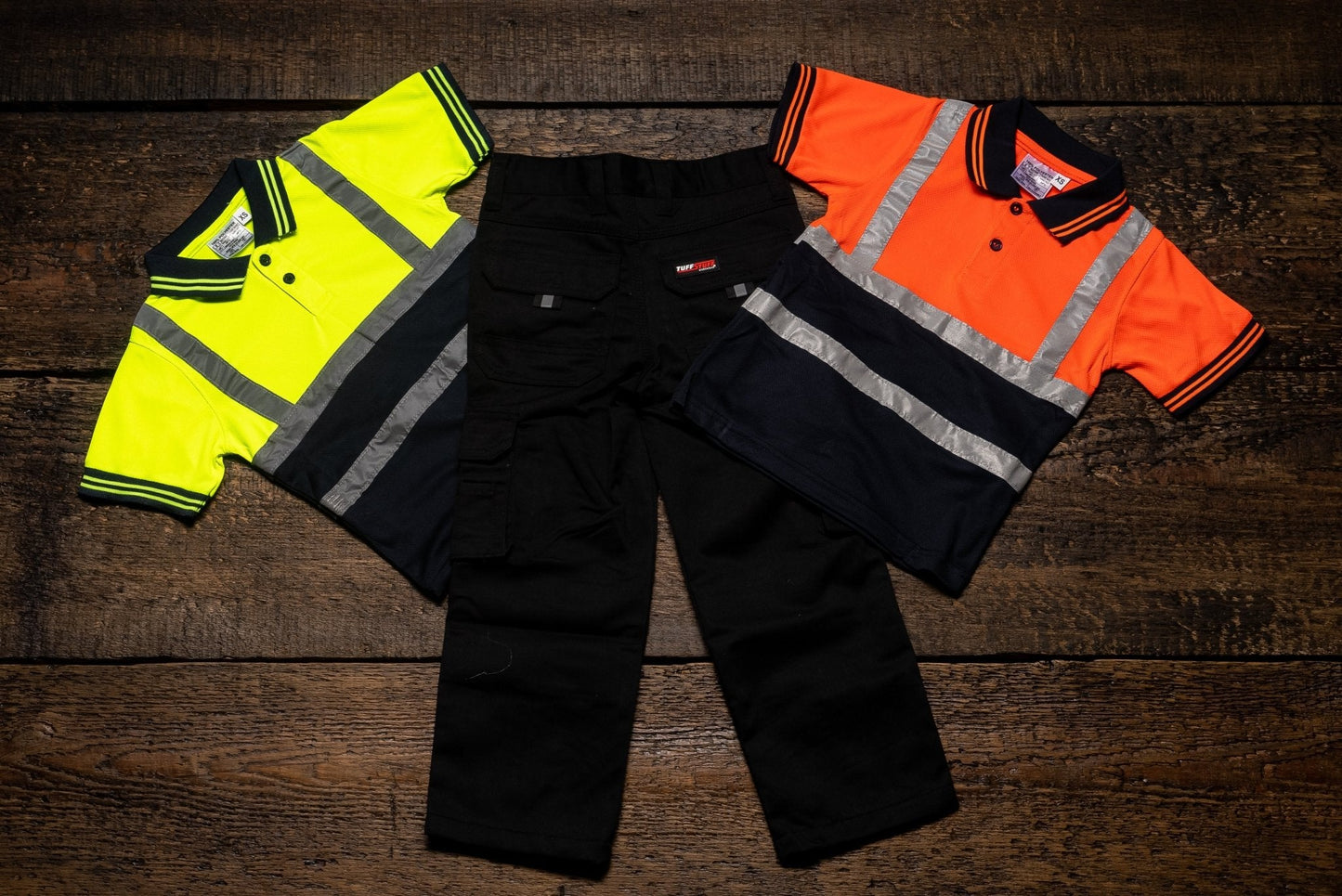Kids Bundle - Work Trousers (Black) Hi - Vis T-Shirt - GLS Clothing