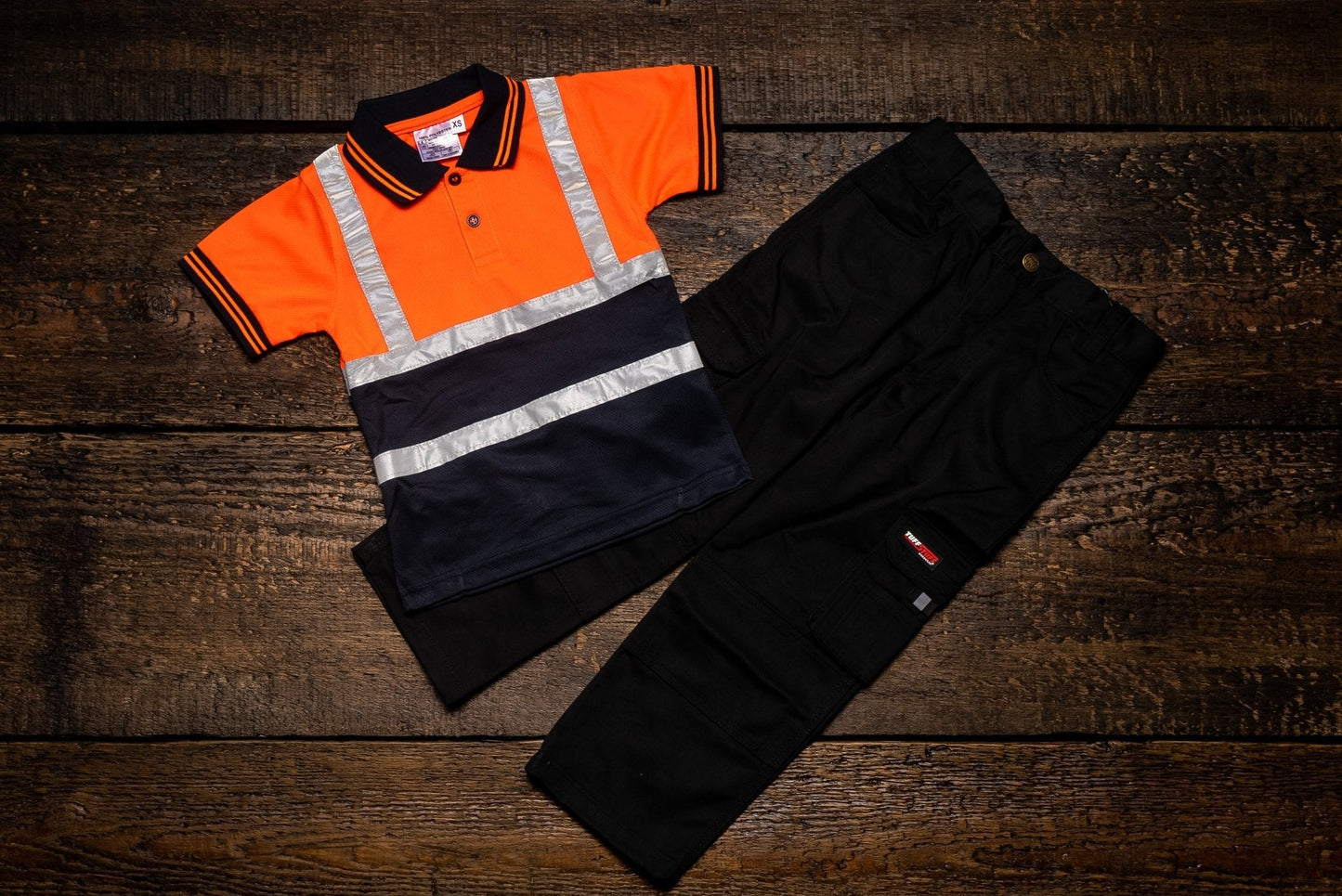 Kids Bundle - Work Trousers (Black) Hi - Vis T-Shirt - GLS Clothing