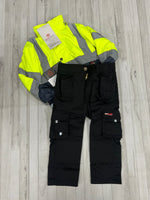 Kids Hi - Vis Jacket (Yellow) & Work Trouser (Black) - Bundle - GLS Clothing