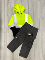 Kids Workwear bundle - Hi viz yellow hoody + Grey Trouser - GLS Clothing