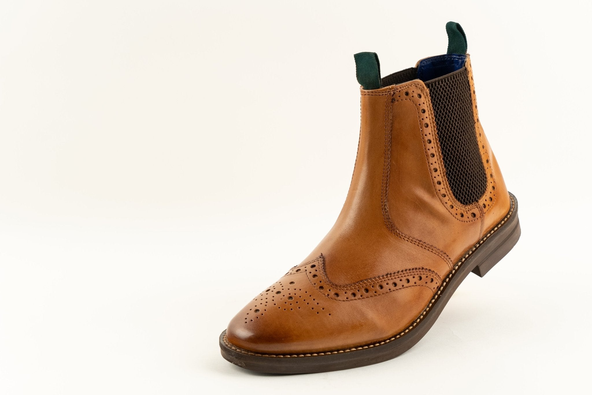 Mens tan cheap leather brogue boots