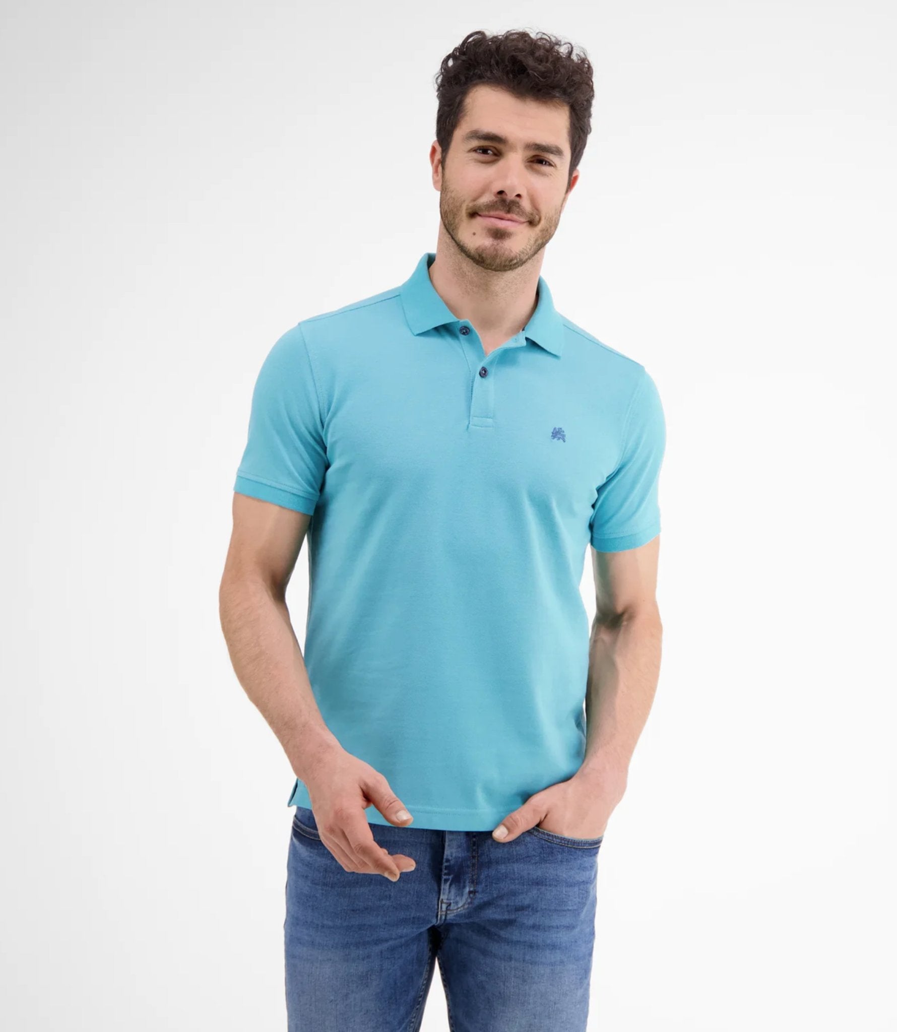 Light Clothing High GLS Cotton In – Turquoise Quality Pique Polo-shirt -